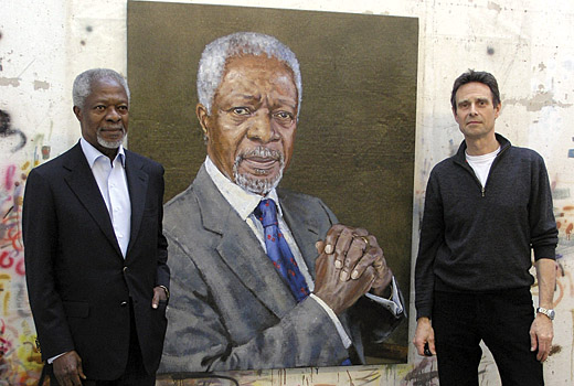 Kofi Annan portrait by John Keane unveiled at the UN OLYMPUS DIGITAL CAMERA