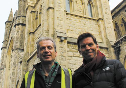 Church returns to its full glory after £300k steeple project Nicholas Weedon, left, and the Rev Jonathan Brewster at the church