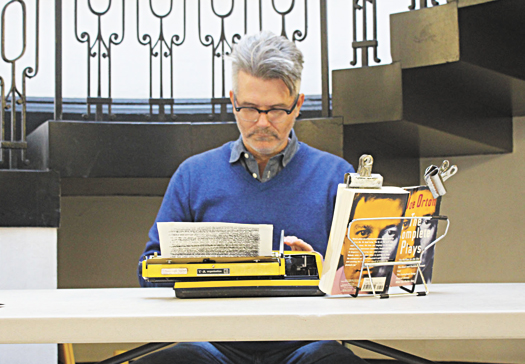 Retyping Mr Orton… one man’s tribute to playwright Performance artist Tim Youd at the Essex Road library