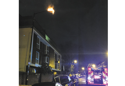 Bright moon? It’s a blazing streetlamp Highbury-Street-Lamp-on-Fire