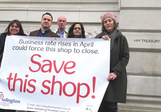 Islington business owners and Cllr Asima Shaikh outside HMT