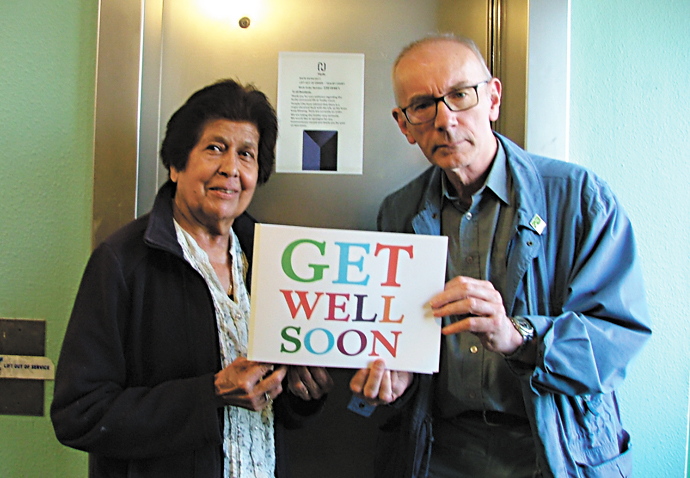 ‘My message as broken lift traps me in my flat’ Indra Omah-Maharajh and Barry Edwards