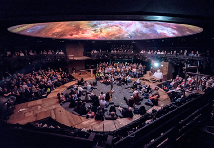 Review: Life of Galileo, at Young Vic Life of Galileo at the Young Vic. Photo by Leon Puplett Projections by 59 Productions (2)