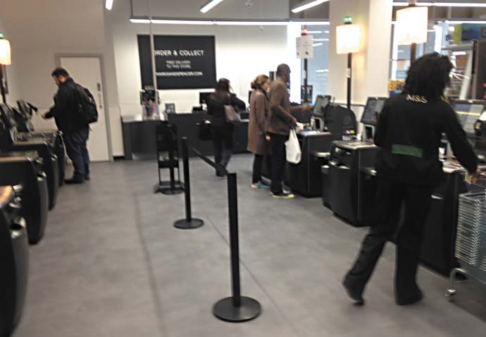 Loss of human interaction in the bagging area Marks and spencer self service