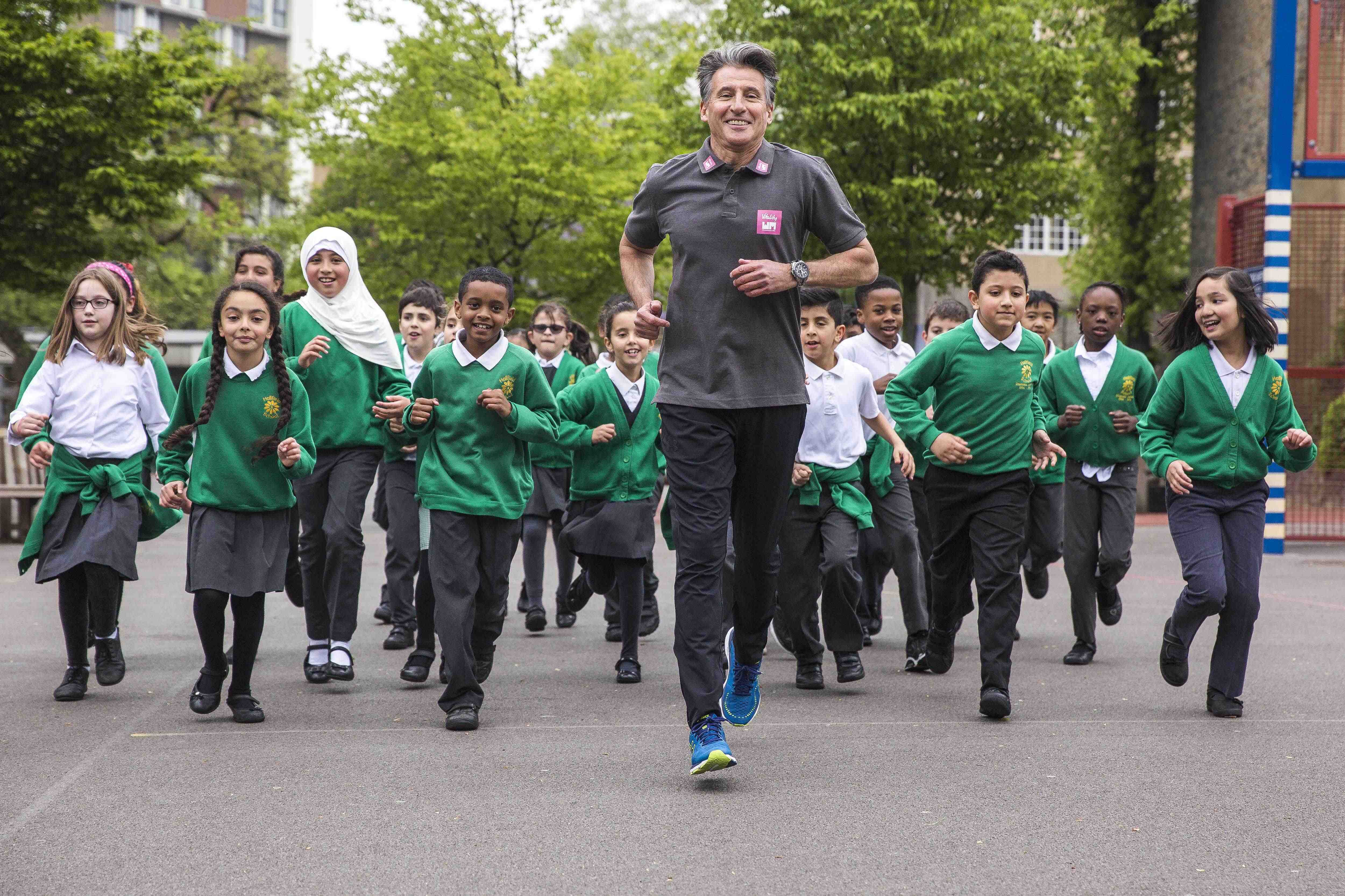 Sebastian Coe meets Hallfield School children Seb Coe visits Hallfield School
