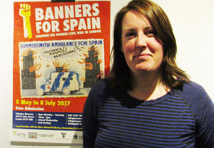 New exhibition flags up the bravery of volunteers in Spanish Civil War roz currie with poster