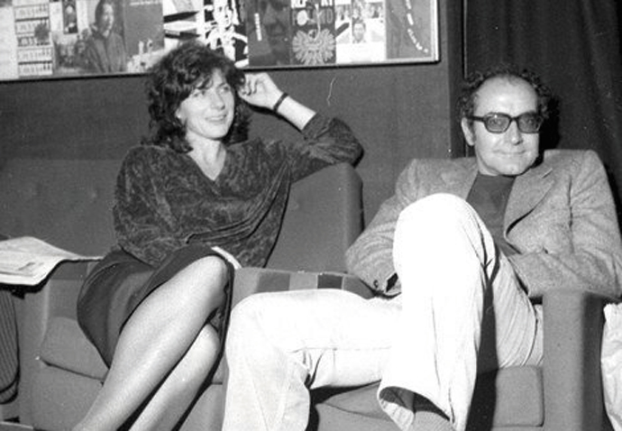 Pam Engel with Jean-Luc Goldard in the 1980s