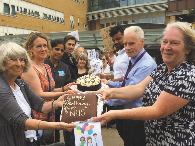 NHS cuts ‘will hit the old and the poor hardest’, warn campaigners Islington Keep Our NHS Public members with their cakes for NHS staff
