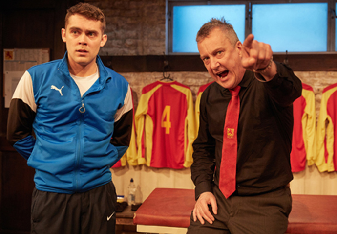 Review: The Red Lion, at Trafalgar Studios Dean Bone and Stephen Tompkinson (courtesy of Mark Douet)