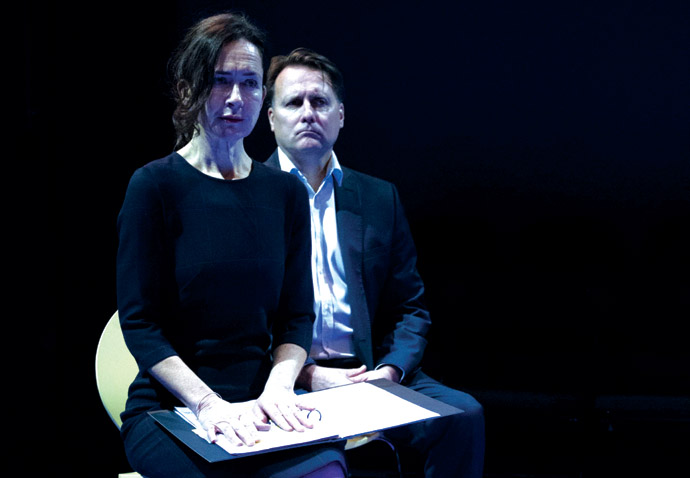 Susannah Doyle & Gary Webster in The Secondary Victim at Park Theatre. Photo by Matthew House 0899