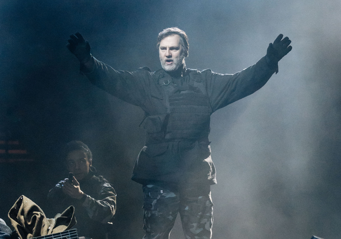 Review: Julius Caesar, at Bridge Theatre David Morrissey (Mark Anthony) - Julius Caesar at the Bridge Theatre - Photographer credit Manuel Harlan