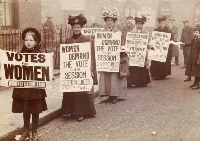 Poster parade organised by the Women's Freedom League to promote