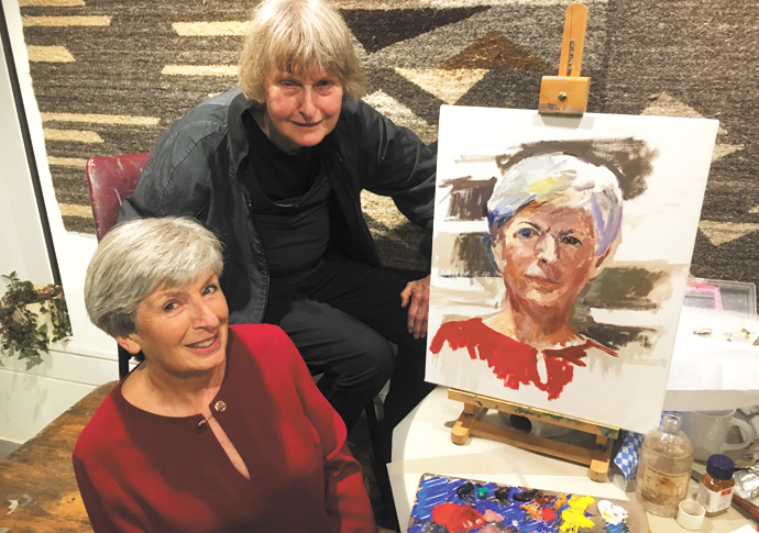 Artist Valerie Wiffen and model Vicky Joel