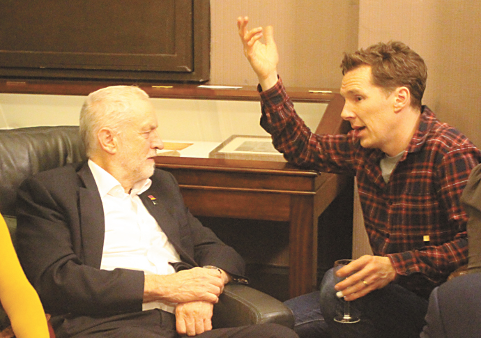 When Jeremy Corbyn met Benedict Cumberbatch… Jeremy Corbyn and Benedict Cumberbatch