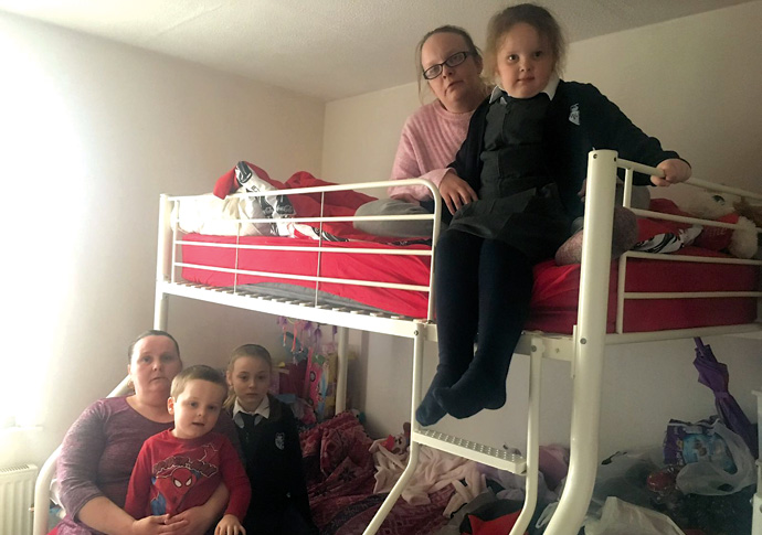 Mum-of-two who shares room with sister tells of three-year wait for home Lindsey Nethercott