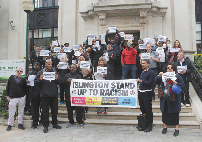 Windrush protest at town hall