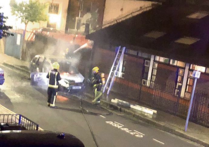 Car fire near NHS care centre Lowther Road car fire