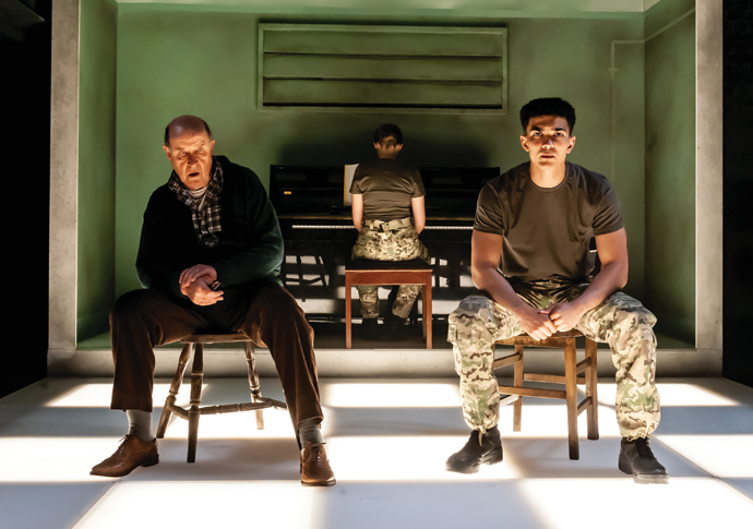 Not Talking at the Arcola Theatre. David Horovitch (James) Laurence Walker (Mark) Photo by Lidia Crisafulli