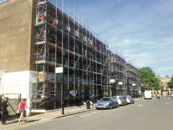 Chadwell Street scaffolding