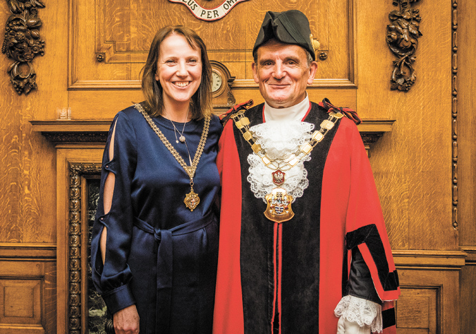 Mayor Cllr Poyser with his wife Emma Barker