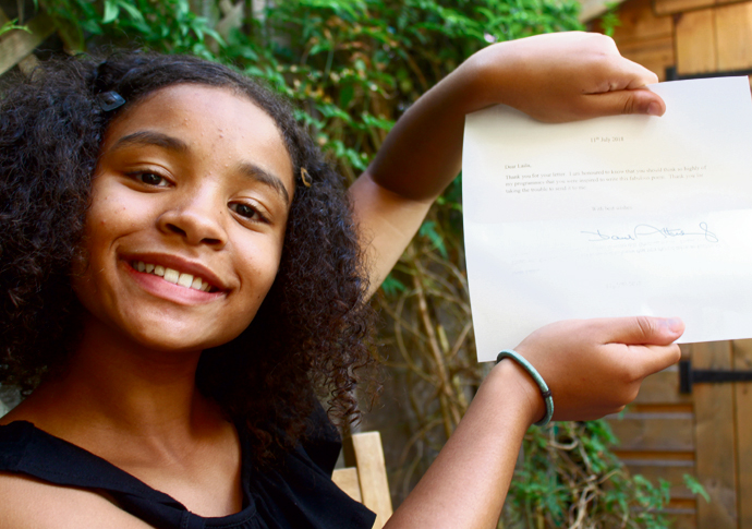 Schoolgirl poet’s words of wisdom impress Sir David Attenborough Laila Tempesta