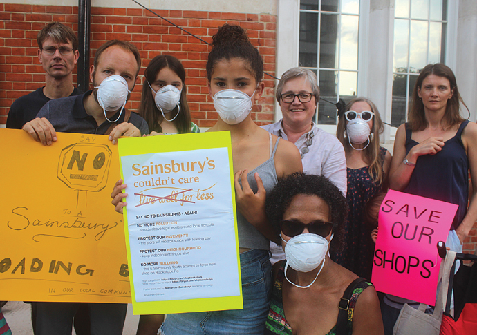 Sainsbury's protesters at Highbury Vale
