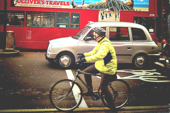 Cyclists say claim they are racing along Euston Road is ‘taxi propaganda’ cyclist-taxi