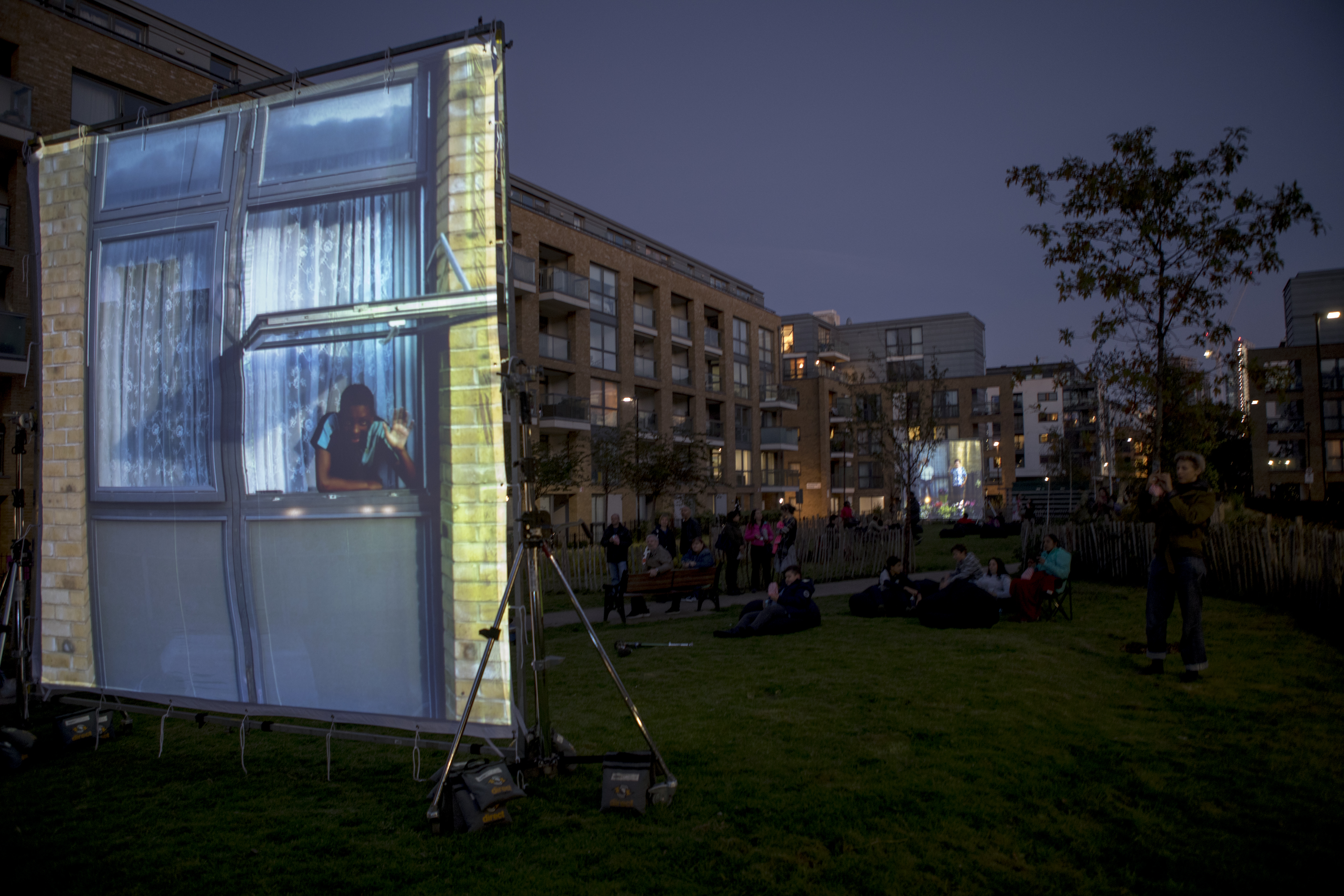 Packington estate Islington. Wavelength  installation by Claudia Janke