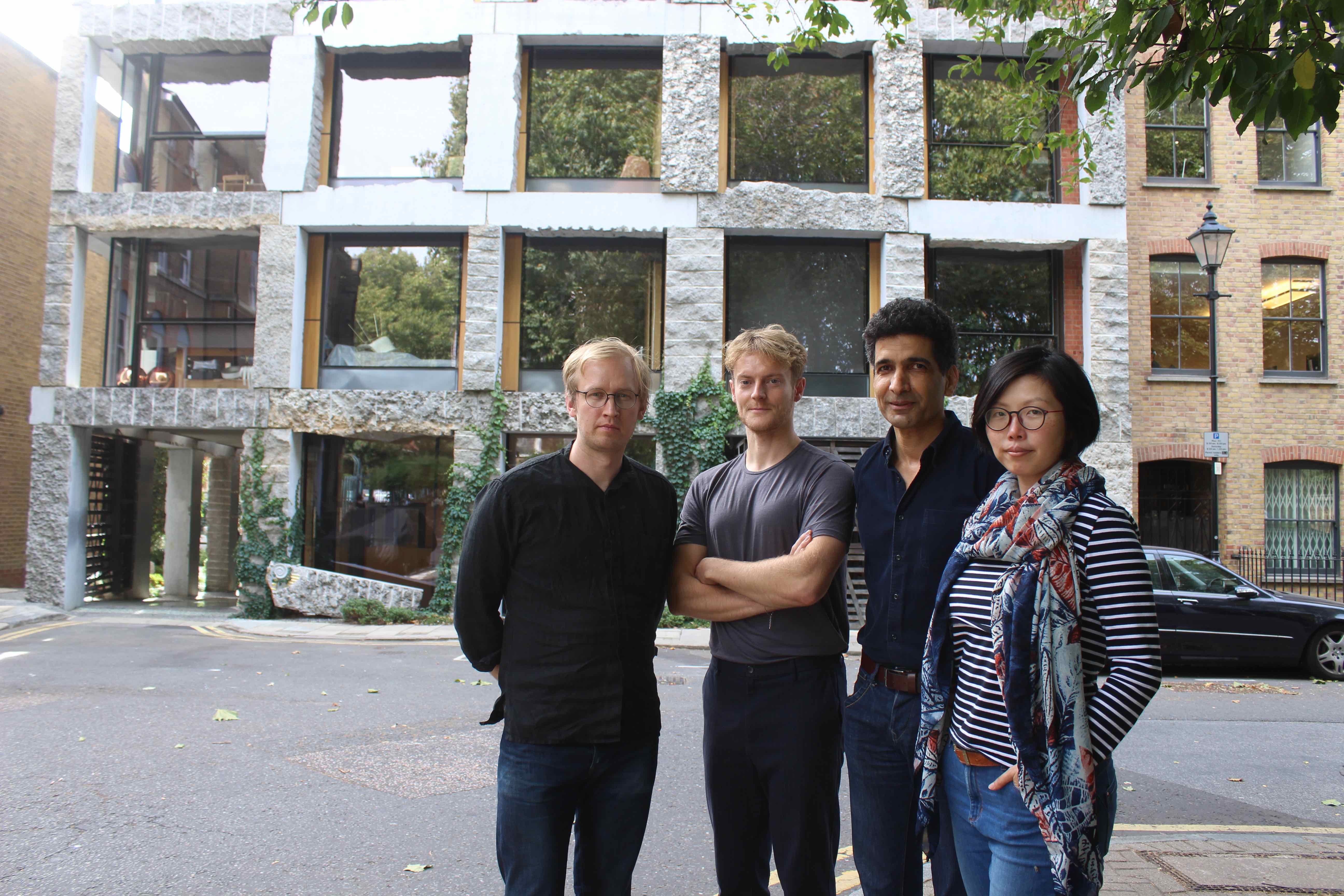 RIBA award-winning Clerkenwell Close building saved from council’s demolition order Architects Dominic Kacinskas, Alex Cotterill and Amin Taha with officer manager Elisa Lam
