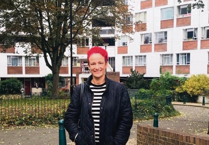 Sheila Chapman outside Bevin House