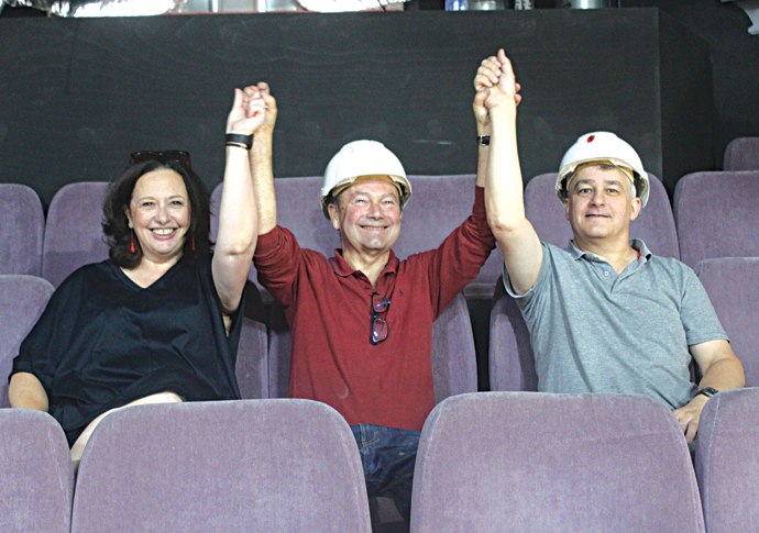Fringe theatre group that lost Canonbury home stages its own revival Tower Theatre trustee Sarah Ambrose Chairman and Project Manager David Taylor and Trustee Stephen Ley