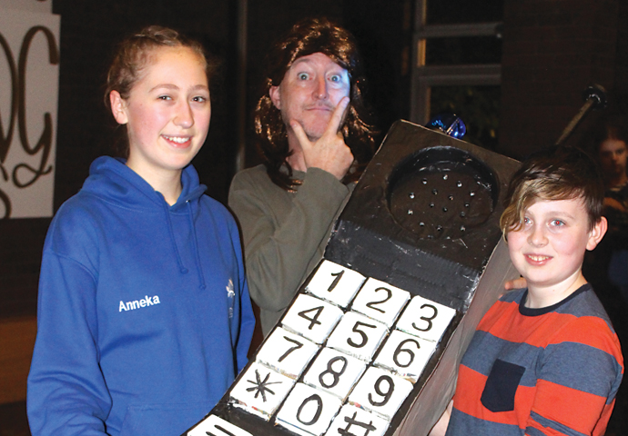Panto stars Anneka Vetter (Belle) John Gilbey (Rufus) and Lucian Shalmy-Freeman