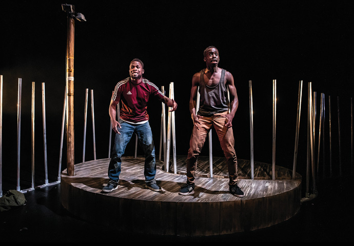 Review: The Fishermen, at Arcola Theatre The Fishermen Valentine Olukoga and Michael Ajao credit Pamela Raith