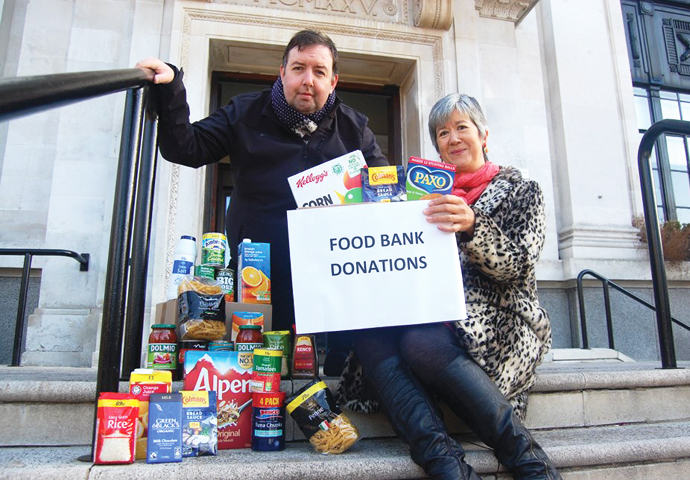Cllr Troy Gallagher and Kathy Weston from Islington Food Bank