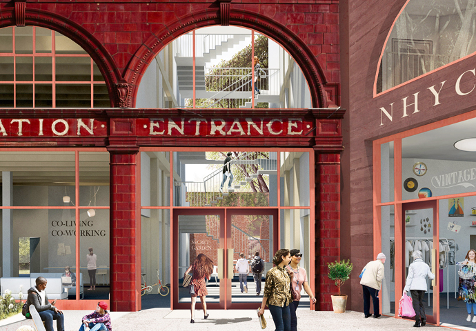 Could York Road station reopen as shelter for homeless? Morris+Company_Hidden Homeless_Image 01_Entrance