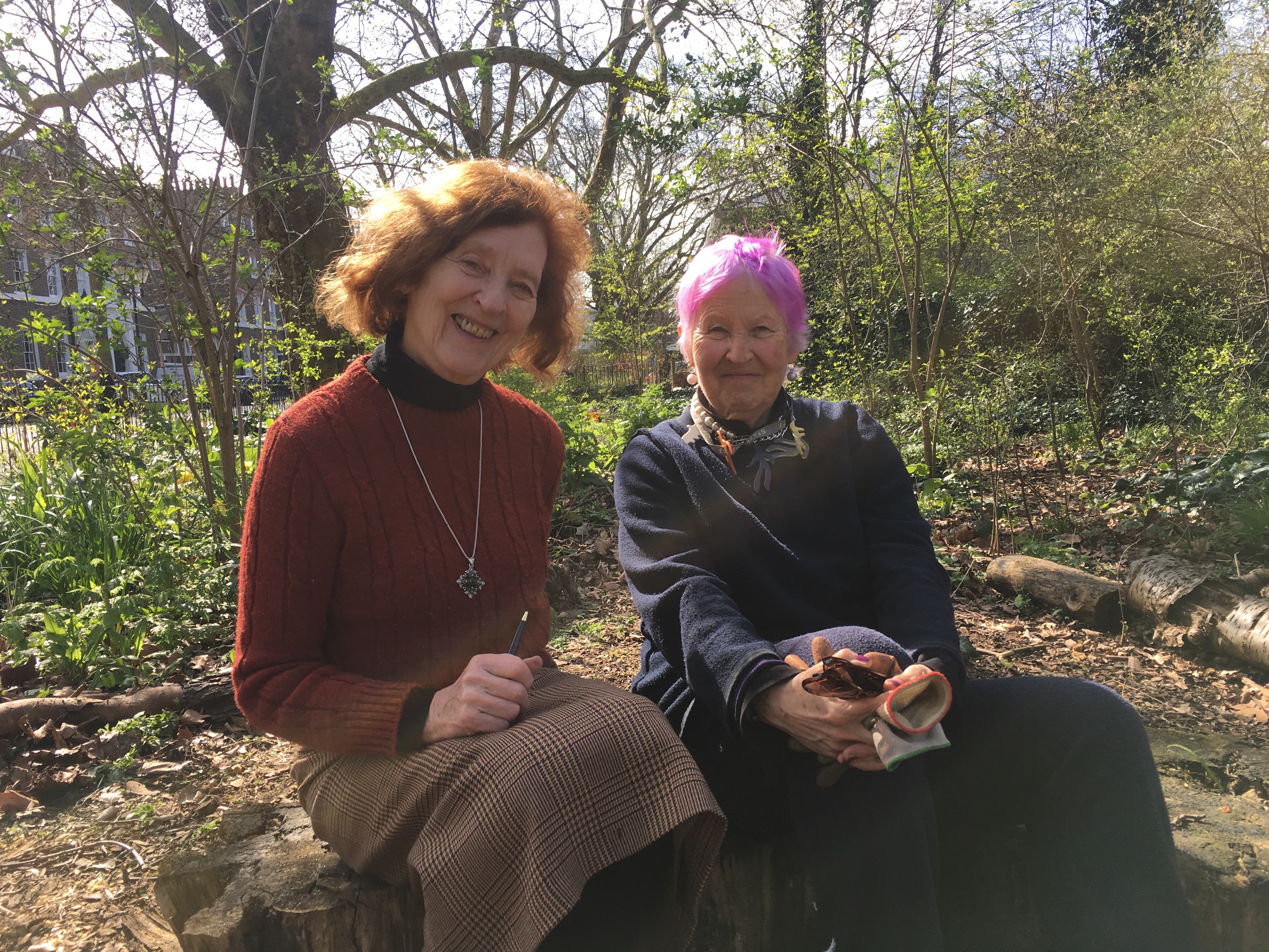 Jeannie and Lunita (right) enjoying the woodland space