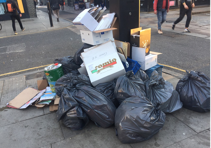 New fees for wrong items in the recycling Rubbish dumped at Whitecross Market