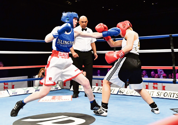 Precious win for Jem as boxing club’s pair clinch national titles Jem Campbell-In action