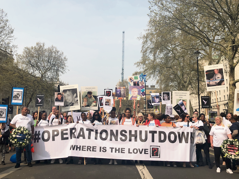 Operation Shutdown: Demonstrators close off streets with demands action over knife crime cnj18-04 2019-04-18 at 15.24.31