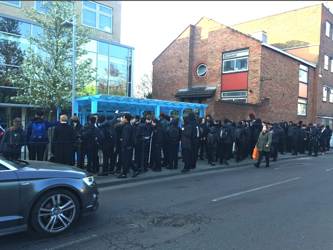 Protesting pupils call on headteacher to stop exclusions and teacher exodus at St Aloysius’ RC College St Aloysius Protest