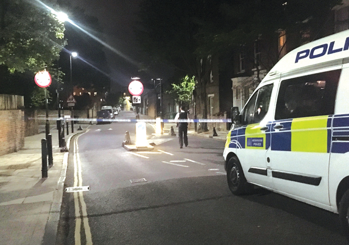 Teens injured in ‘linked’ stabbings in Upper Holloway Police cordon set up in Fairbridge Road at the site of the first reported stabbing