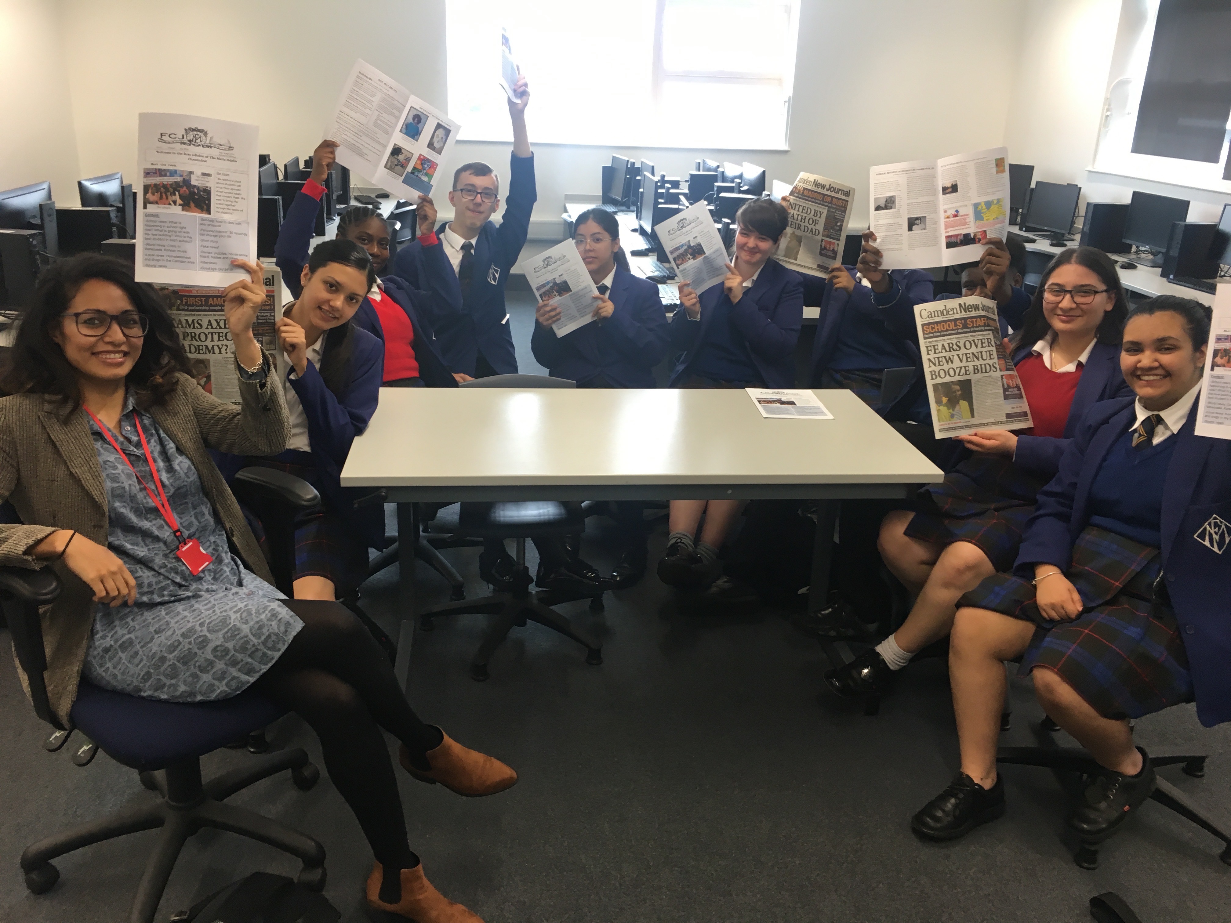 School newspaper turns to the New Journal for ideas Maria Fidelis released their first issue of the school newspaper last year