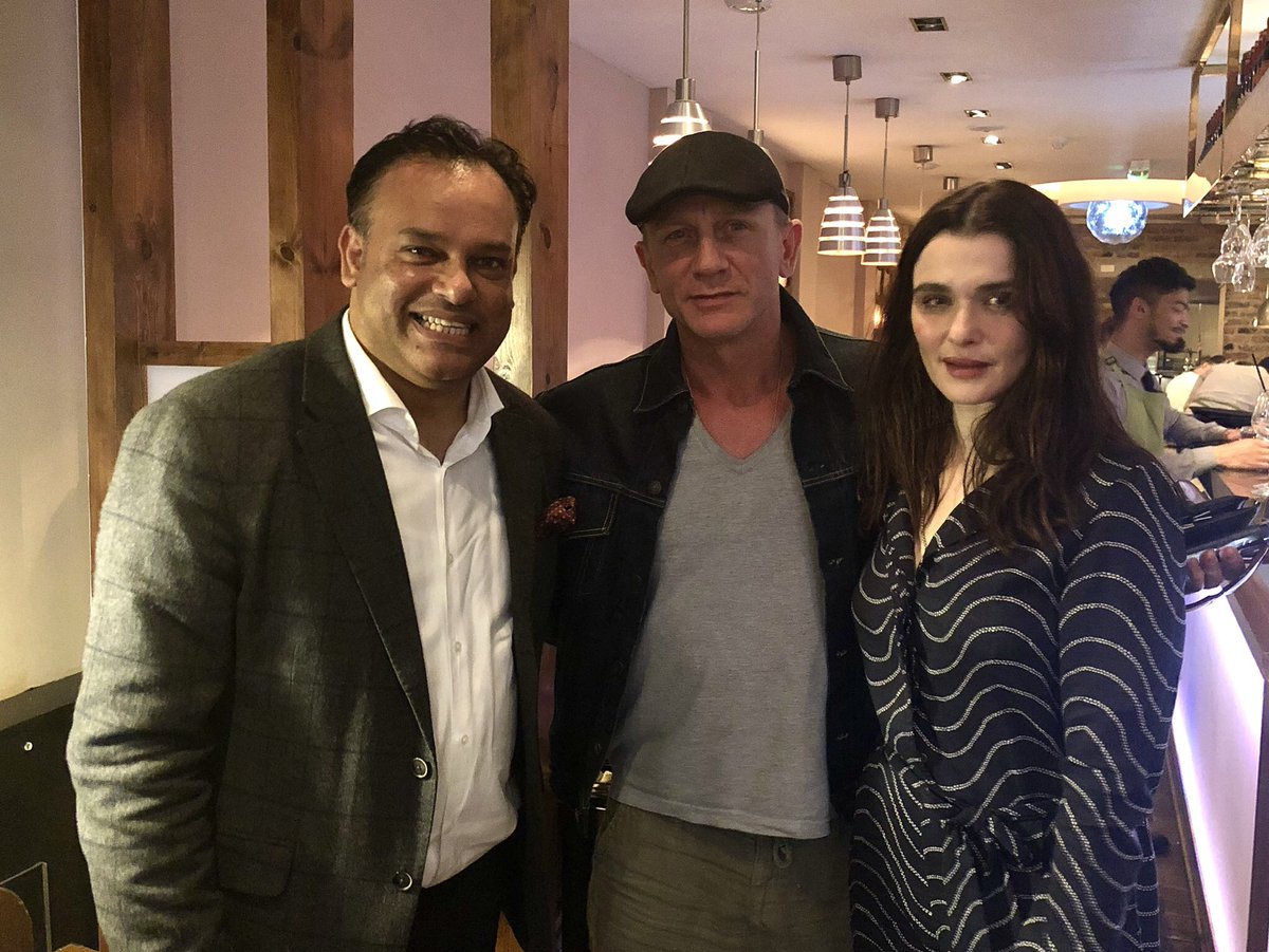 James Bond star Daniel Craig and Rachel Weisz celebrate anniversary at Camden Town restaurant Daniel Craig wedding anniversary namaste rachel weiisz