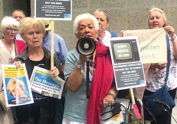 Islington pensioners in BBC licence protest TV licence protest
