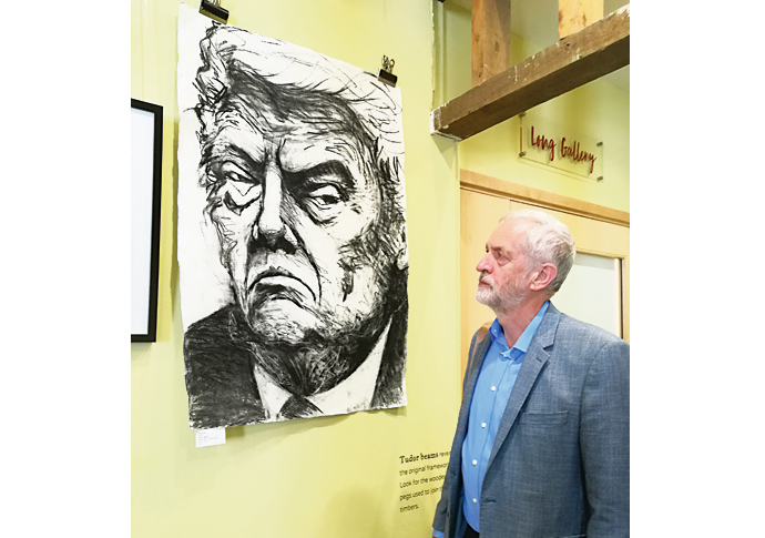 Corbyn comes face to face with Trump Trump Corbyn