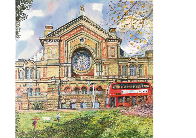 Stage set for art of Ally Pally Ally Pally etching