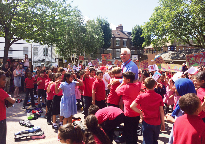 Emotional farewell for head who saved Islington school Barrie O'Shea IMG_1079