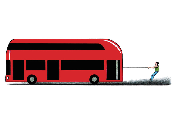 John Sadler bus cartoon