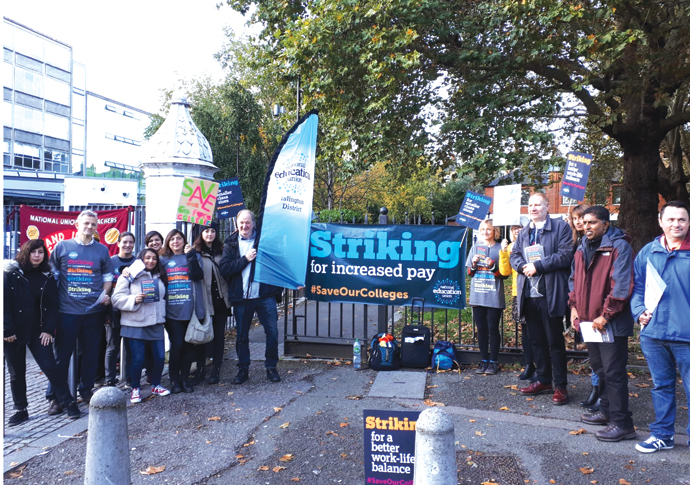 Sixth form teachers strike in protest against ‘cuts that have hit students’ College teacher strike
