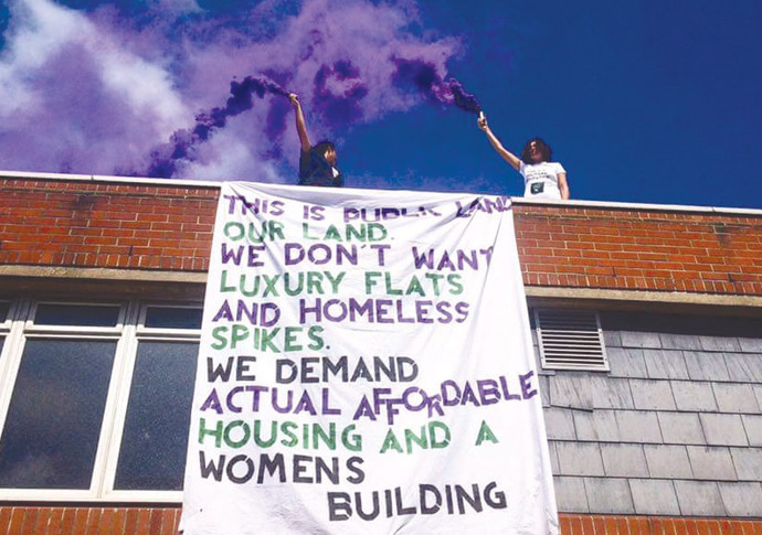 Sisters Uncut activists_Holloway-occupation-1